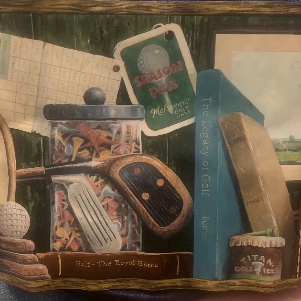 Vintage Golf Clubs Wallpaper Border - Multicolor Wall Decor‎ Sunworthy